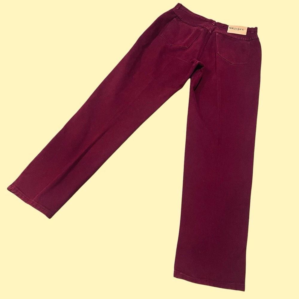 Vintage Karen Kane Burgundy High Rise Straight Leg Jeans 10 Made in USA 90s